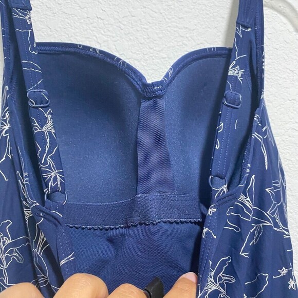 NIP TUCK SWIM Foil Joanne Twist Front Tummy Control One Piece Navy Blue 8 - Picture 11 of 16